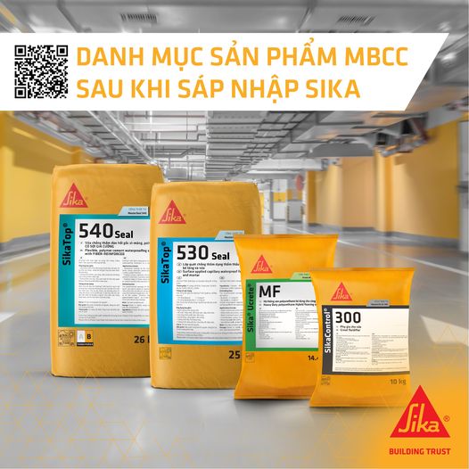 Danh mục sản phẩm MBCC sau khi sáp nhập vào Sika